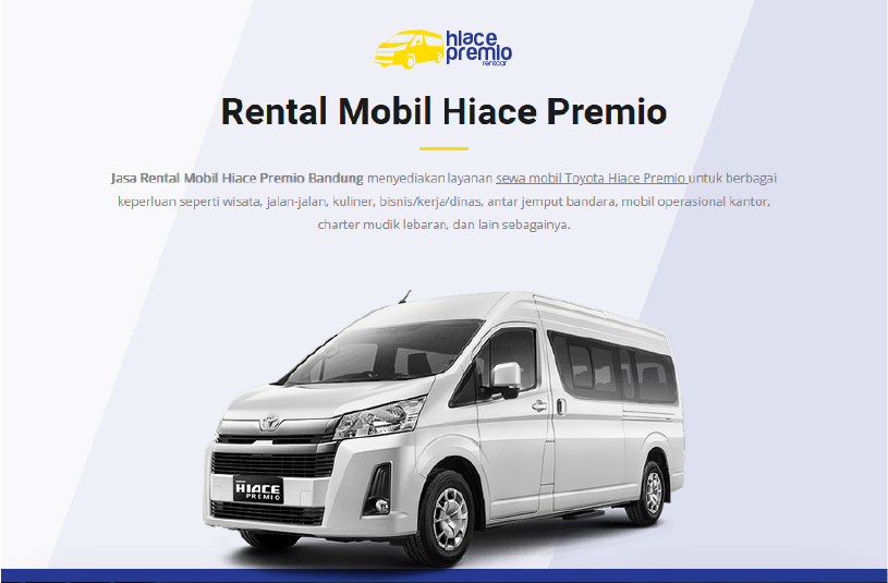 Rental Mobil Hiace Premio Bandung